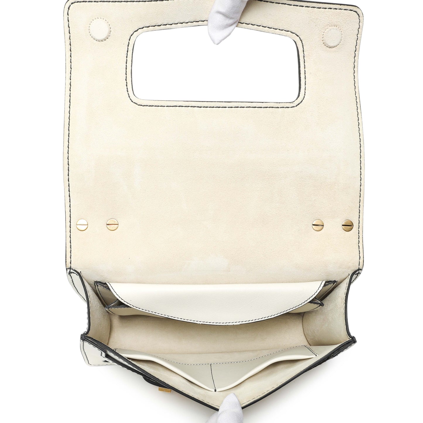 Exclusive Christian Dior White Calfskin J'Adior Chain Flap Bag — Top View