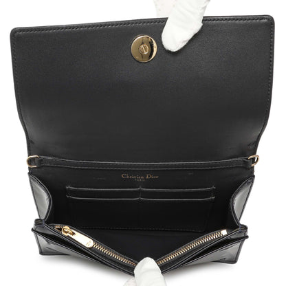 Exclusive Christian Dior Navy Patent Micro-Cannage Diorama Wallet on Chain — Alternate View 12
