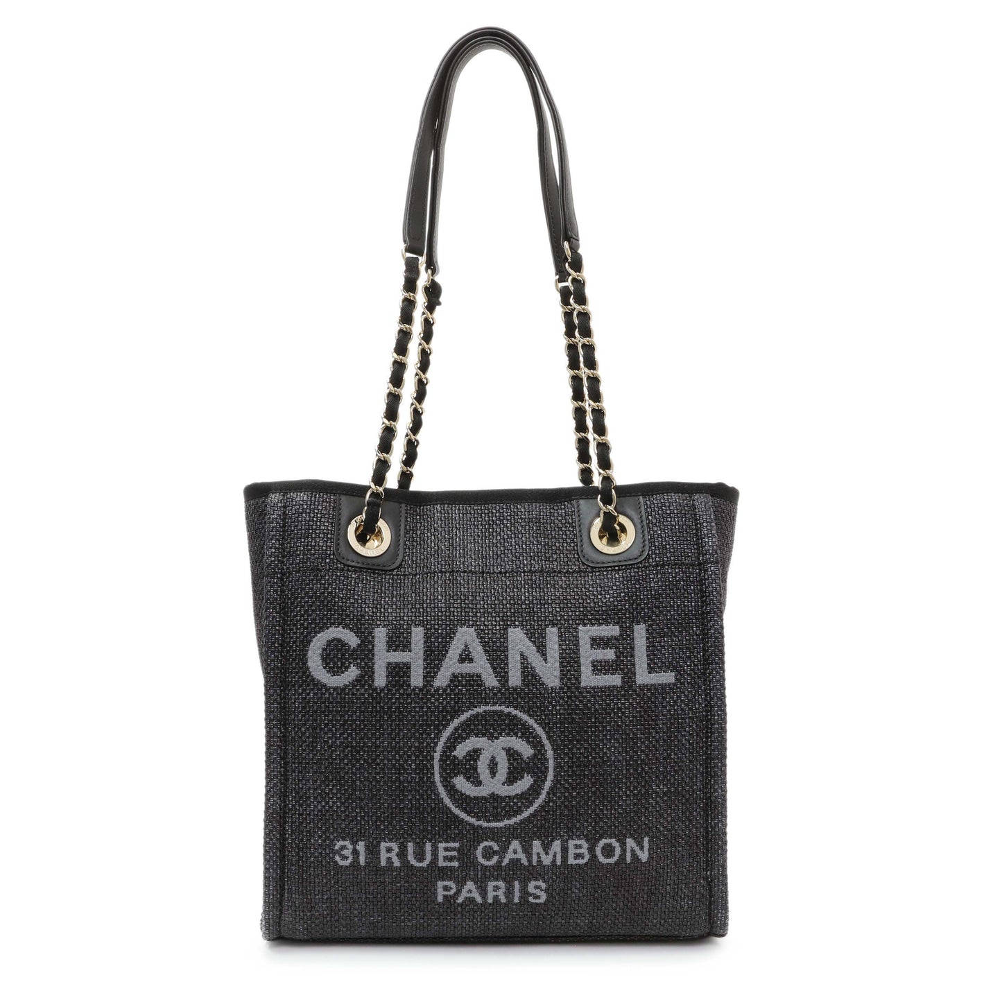 Exclusive Chanel Mini Raffia Deauville Shopping Bag — Front View