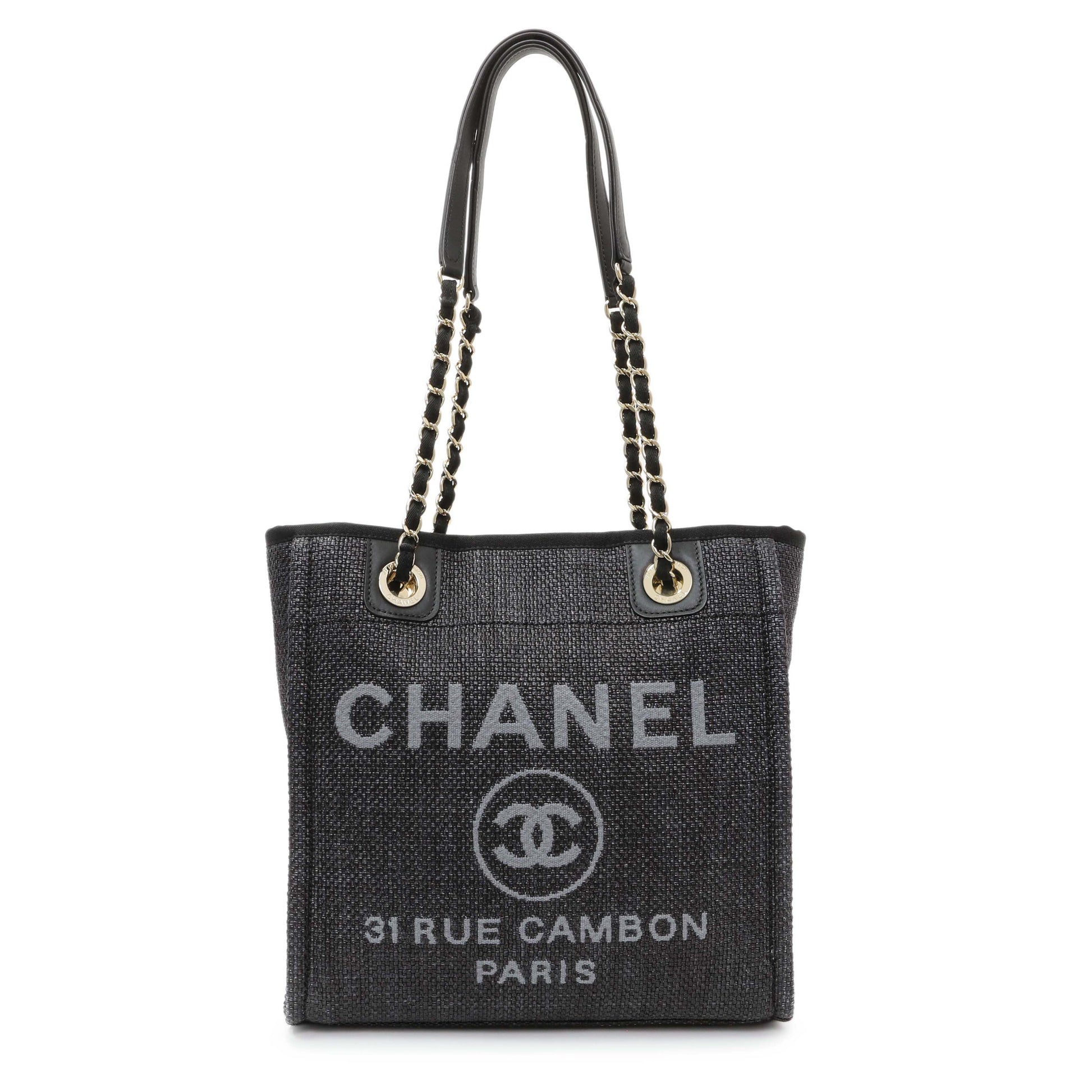 Exclusive Chanel Mini Raffia Deauville Shopping Bag — Front View