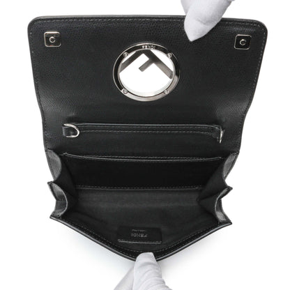 Exclusive Fendi Black Calfskin F is Fendi Kan I Wallet On Chain — Top View
