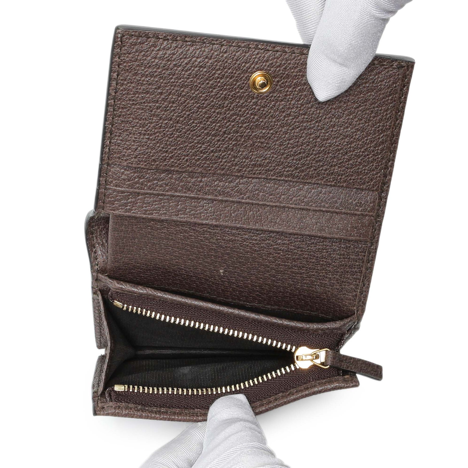 Exclusive Gucci GG Supreme Monogram Web Ophidia Card Case — Top View