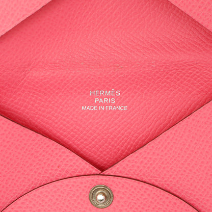 Exclusive Hermes Rose Azalee Epsom Calvi Card Case — Alternate View 9