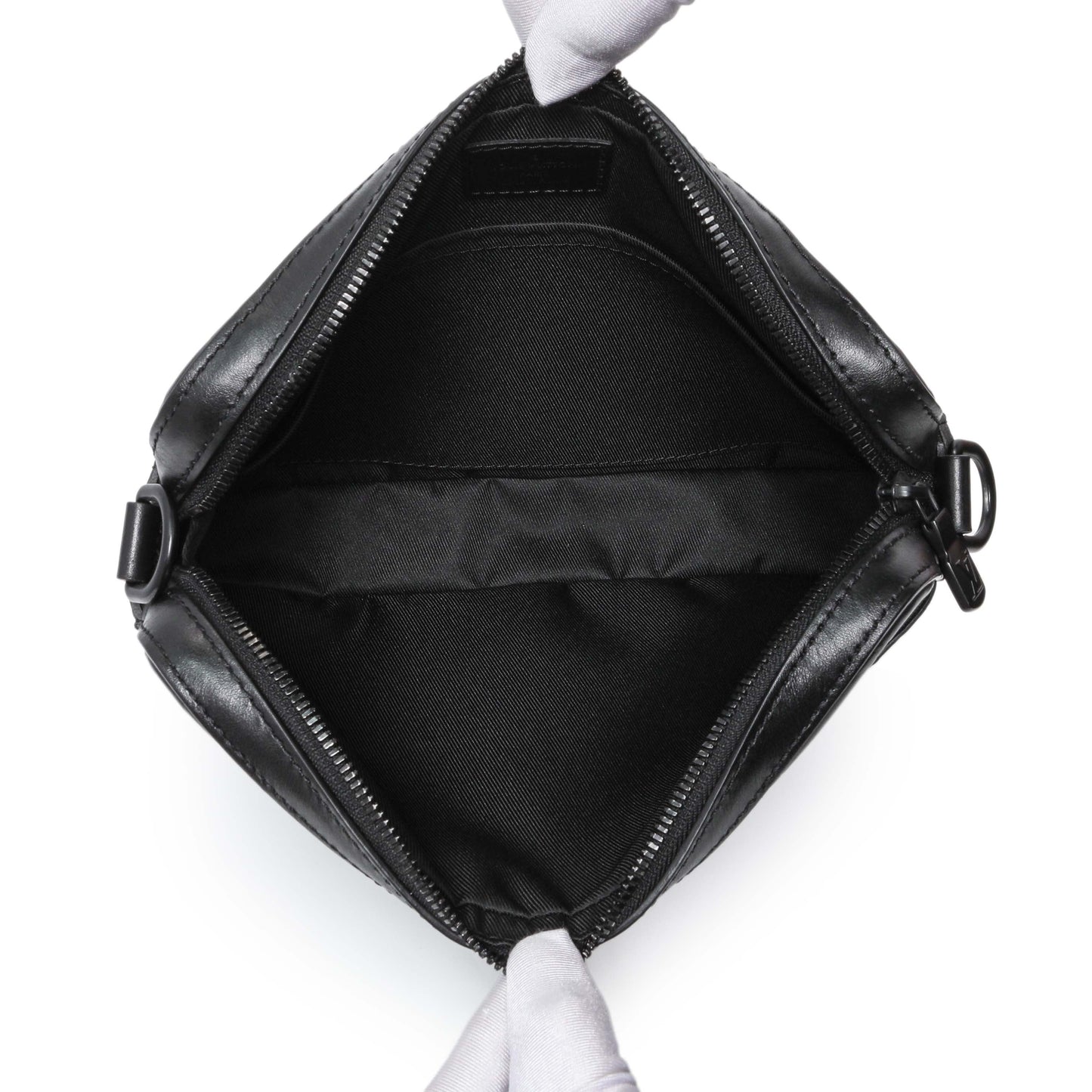 Exclusive Louis Vuitton Black Calfskin Monogram Shadow Duo Messenger — Top View