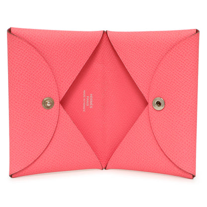 Exclusive Hermes Rose Azalee Epsom Calvi Card Case — Alternate View 8