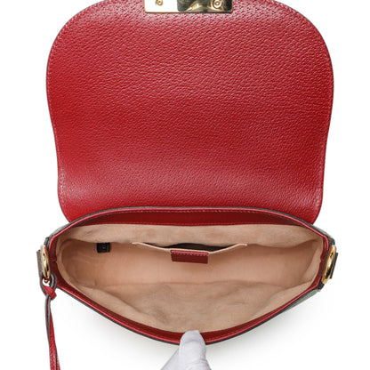 Exclusive Gucci GG Supreme Monogram Tian Web Medium Padlock Messenger Shoulder Bag — Top View