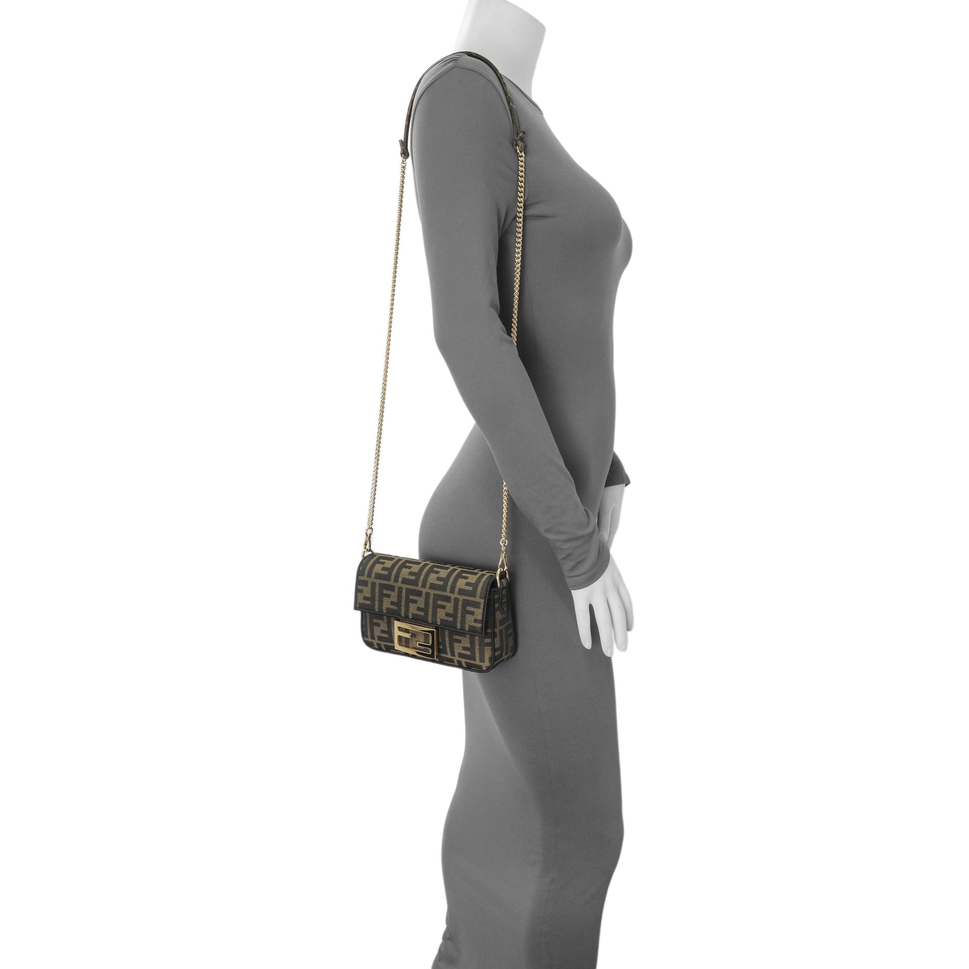 Exclusive Fendi Fabric Jacquard FF 1974 Mini Baguette — Alternate View 7
