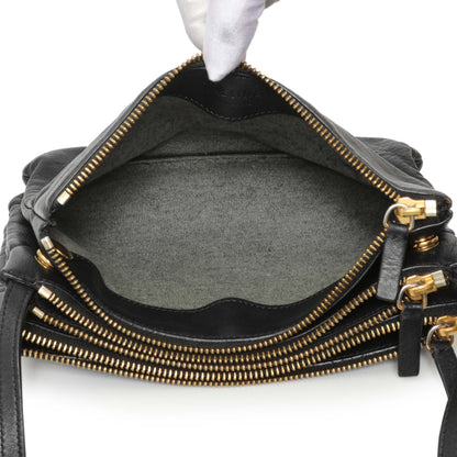 Exclusive Celine Black Lambskin Small Trio Crossbody — Alternate View 9
