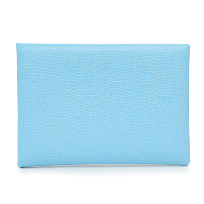 Exclusive Hermes Celeste Epsom Calvi Duo Card Case — Side View