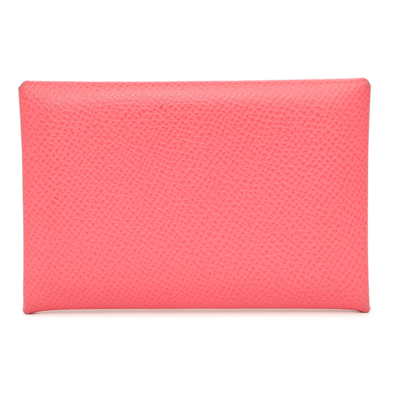 Exclusive Hermes Rose Azalee Epsom Calvi Card Case — Side View