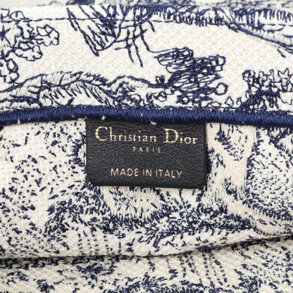 Exclusive Christian Dior Blue Dioriviera Reverse Striped Toile De Jouy Medium Book Tote — Detail View