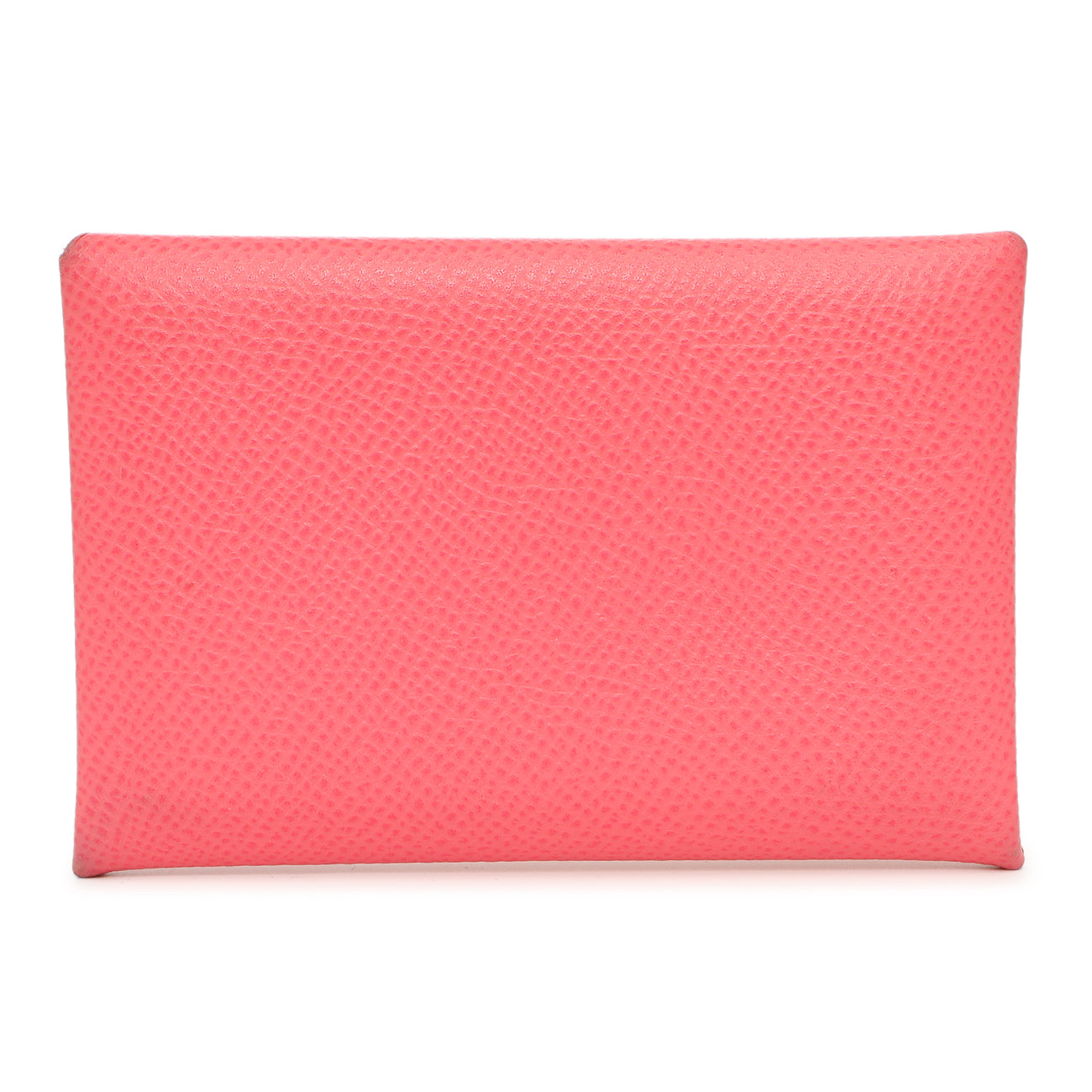 Exclusive Hermes Rose Azalee Epsom Calvi Card Case — Front View