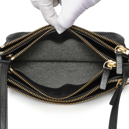 Exclusive Celine Black Lambskin Small Trio Crossbody — Alternate View 10