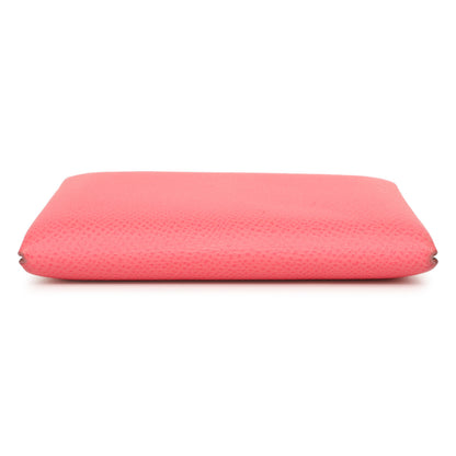 Exclusive Hermes Rose Azalee Epsom Calvi Card Case — Back View