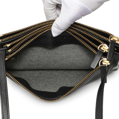 Exclusive Celine Black Lambskin Small Trio Crossbody — Alternate View 11