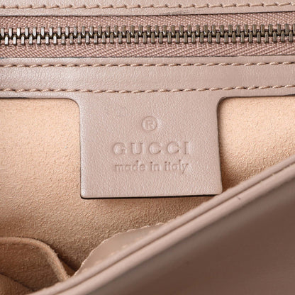Exclusive Gucci Porcelain Calfskin Matelasse Small GG Marmont Top Handle Shoulder Bag — Detail View
