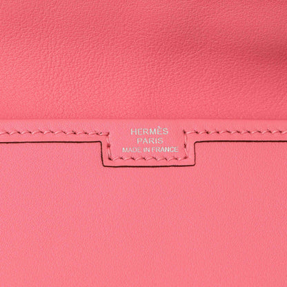 Exclusive Hermes Rose Azalee Swift Jige Duo Clutch — Detail View