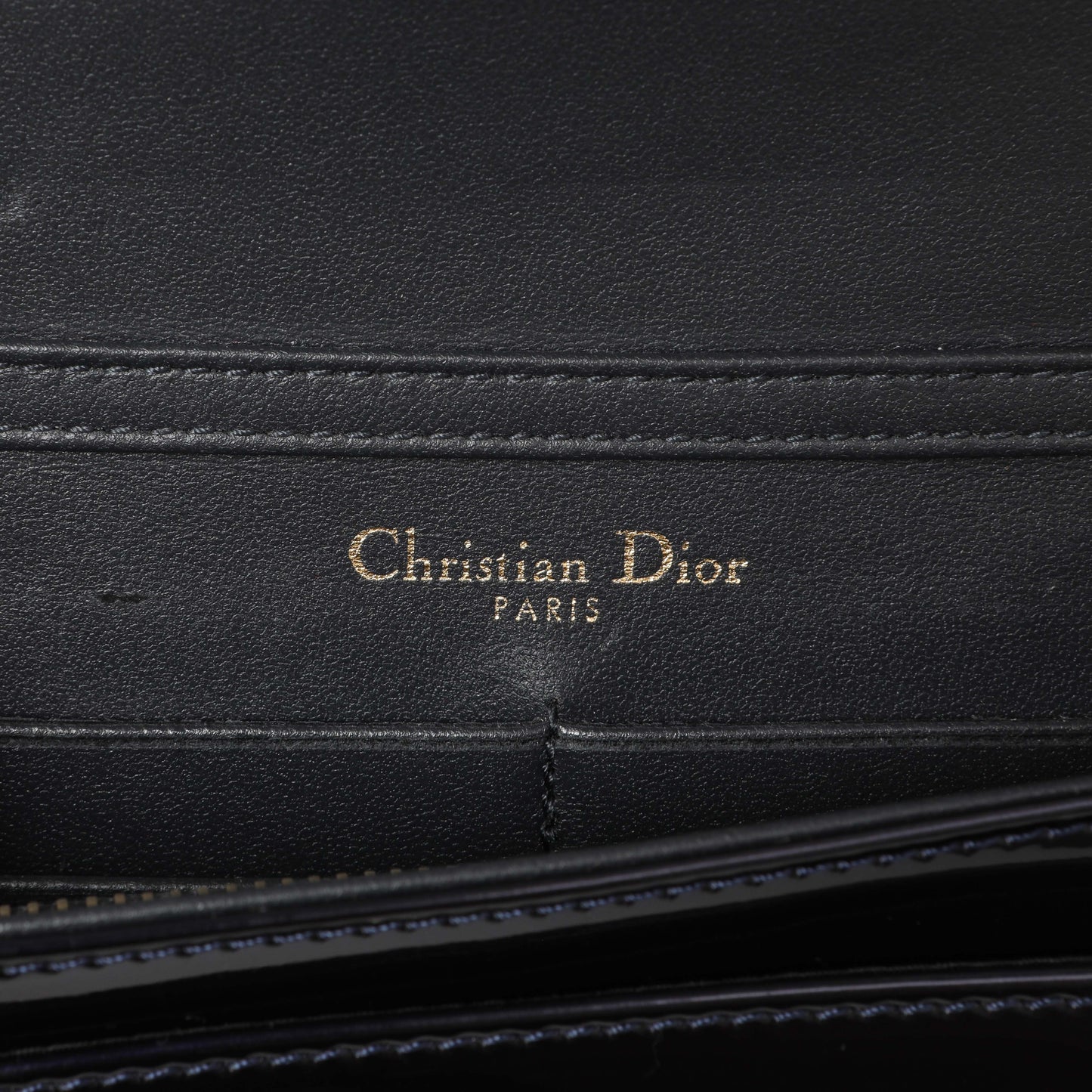 Exclusive Christian Dior Navy Patent Micro-Cannage Diorama Wallet on Chain — Alternate View 13
