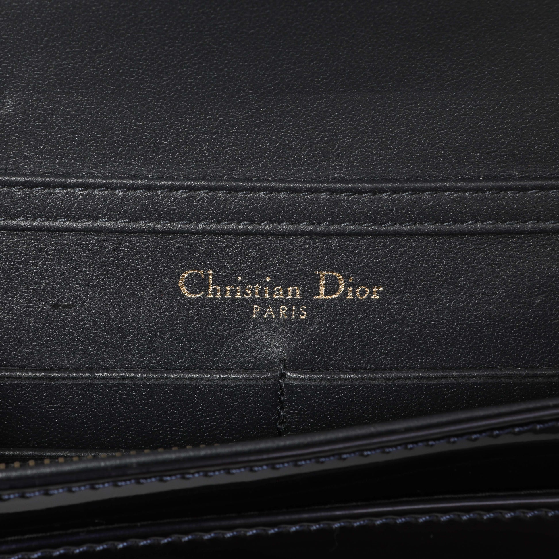 Exclusive Christian Dior Navy Patent Micro-Cannage Diorama Wallet on Chain — Alternate View 13