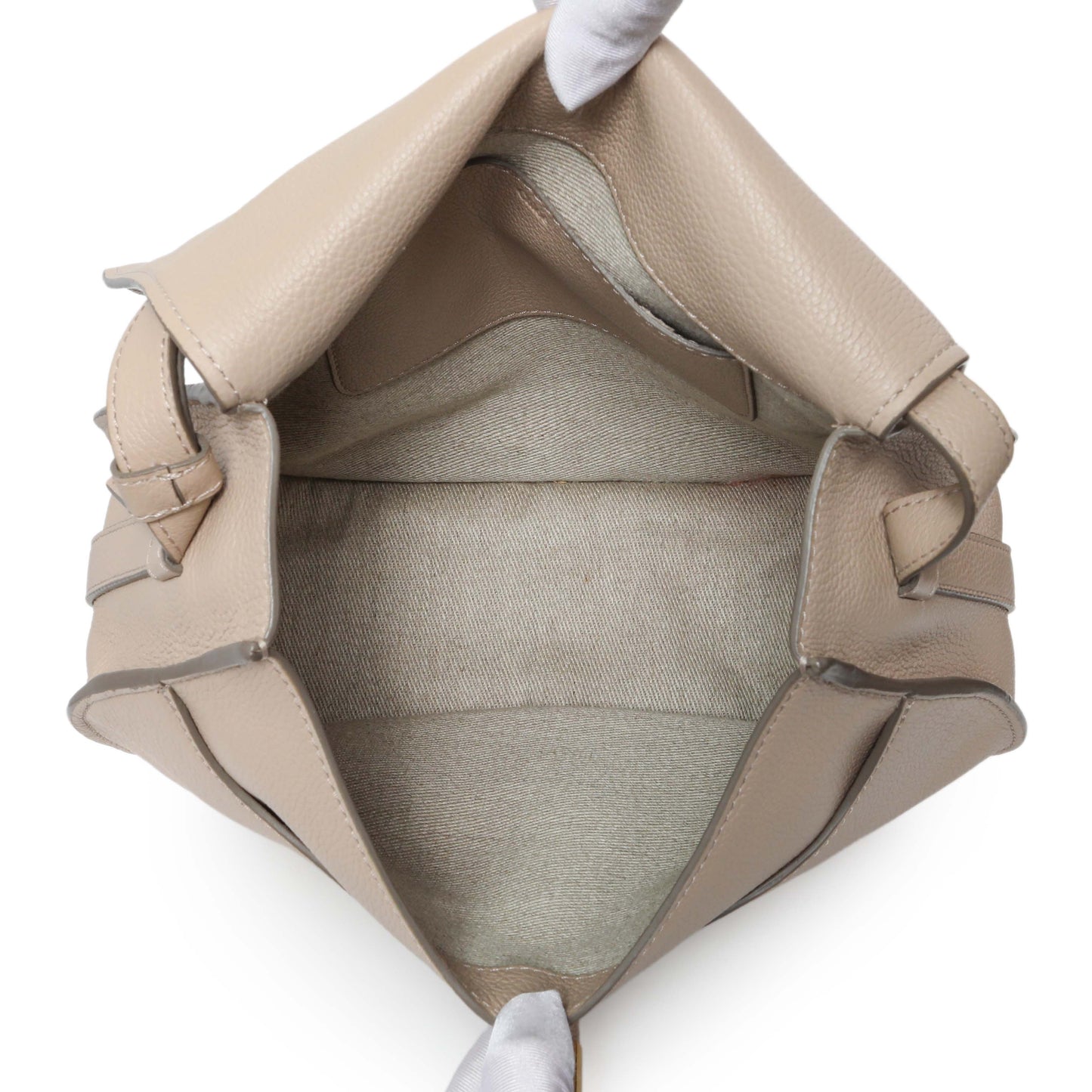 Exclusive Chloe Beige Grained Calfskin Medium Marcie Saddle Bag — Top View