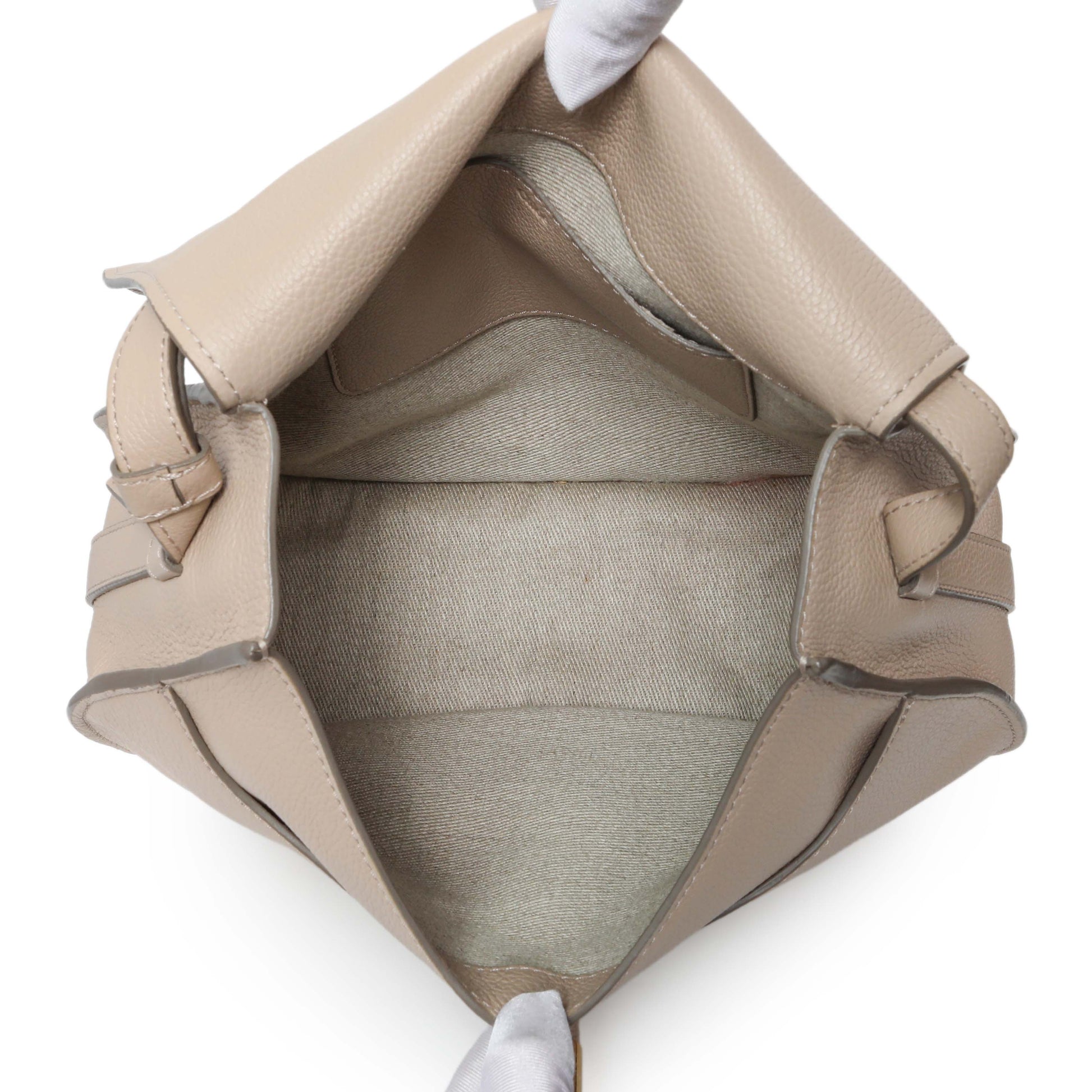 Exclusive Chloe Beige Grained Calfskin Medium Marcie Saddle Bag — Top View