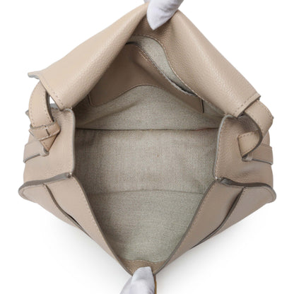 Exclusive Chloe Beige Grained Calfskin Medium Marcie Saddle Bag — Top View