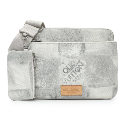 Exclusive Louis Vuitton Stone Grey Damier Salt Trio Messenger — Front View