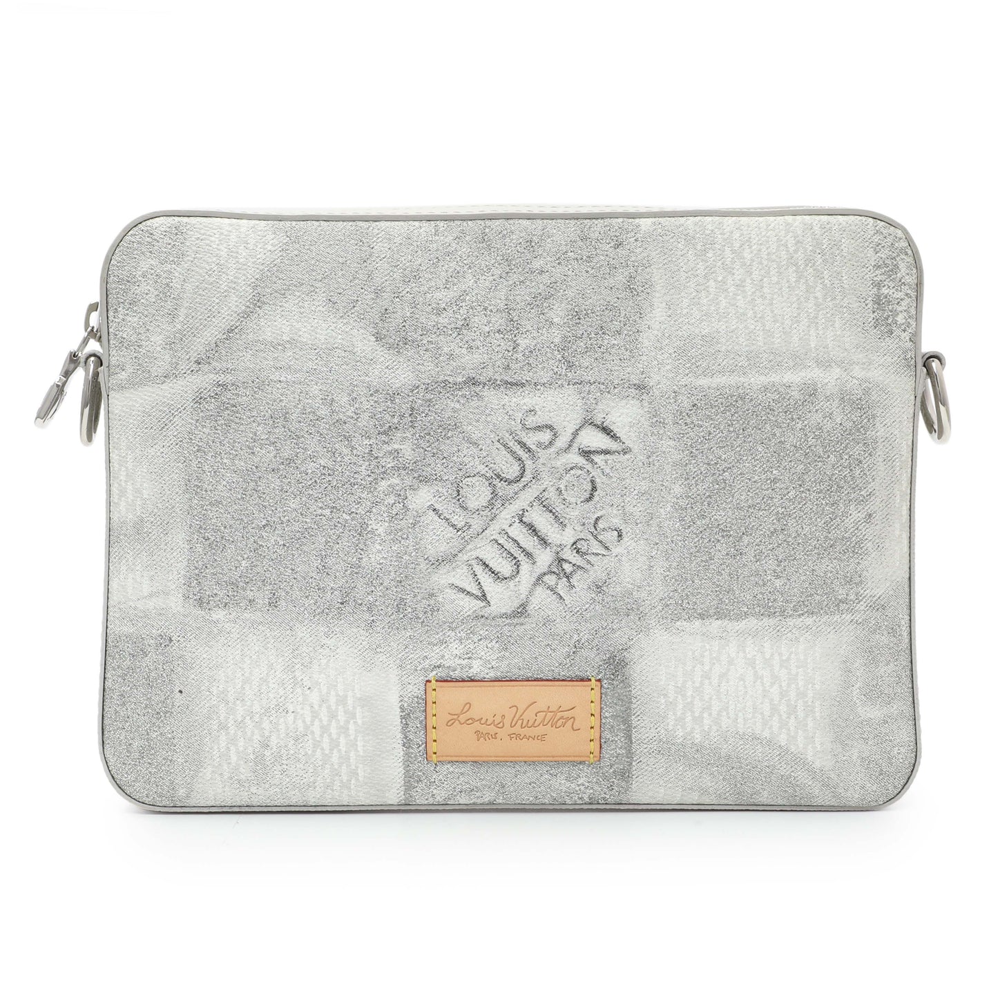 Exclusive Louis Vuitton Stone Grey Damier Salt Trio Messenger — Side View