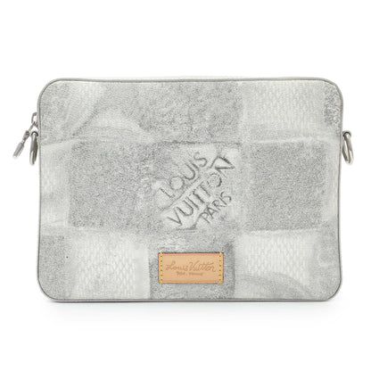 Exclusive Louis Vuitton Stone Grey Damier Salt Trio Messenger — Side View
