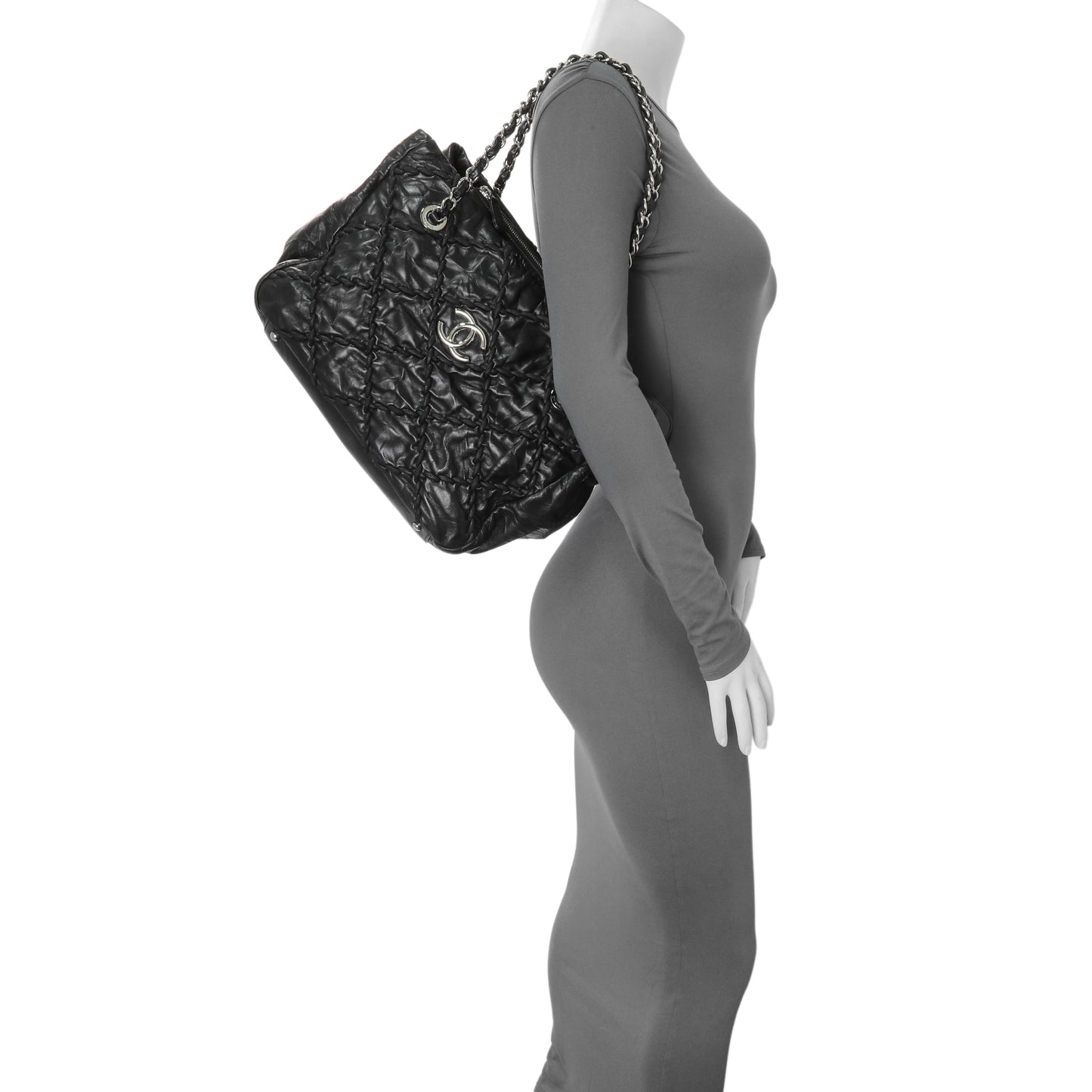 Exclusive Chanel Black Calfskin Ultra Stitch Tote — Alternate View 7