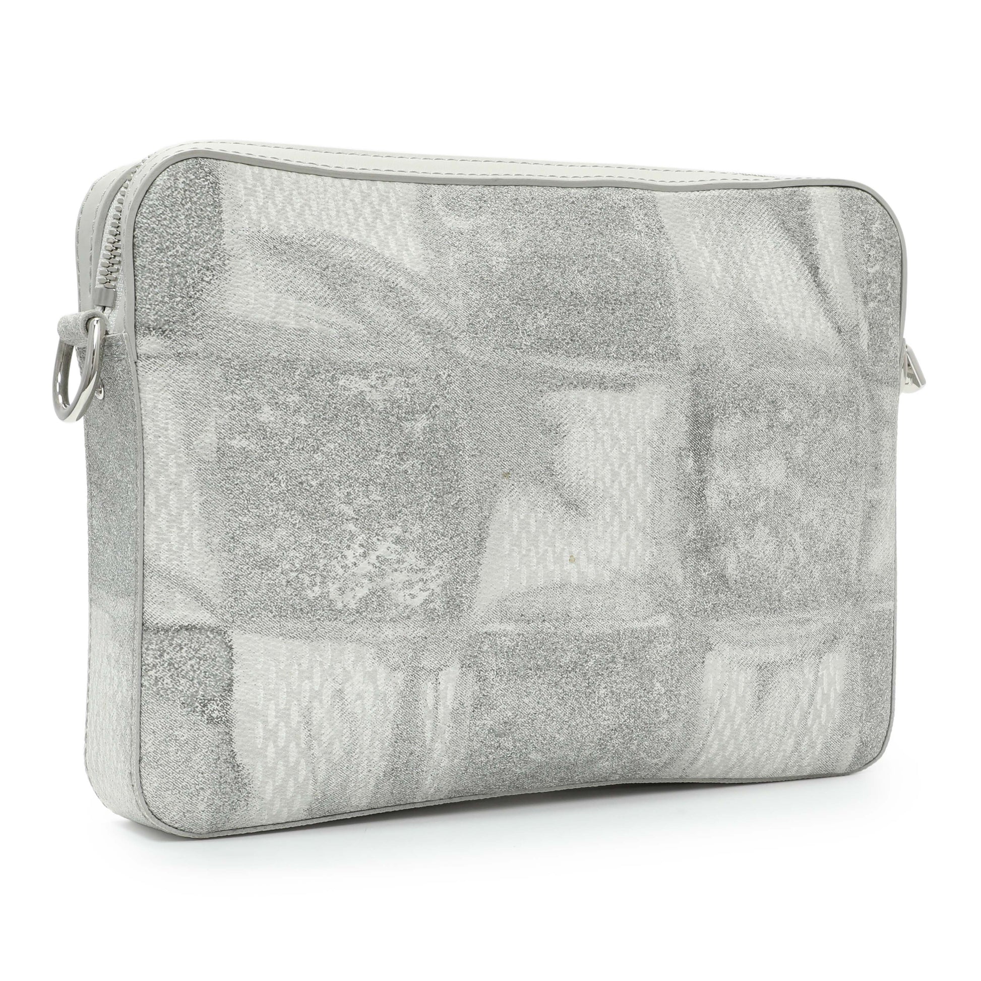 Exclusive Louis Vuitton Stone Grey Damier Salt Trio Messenger — Back View