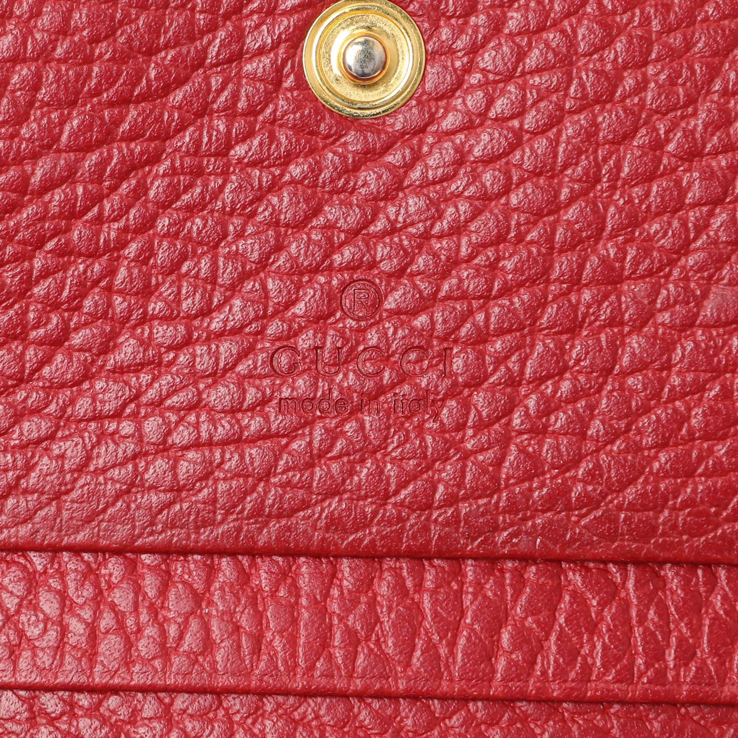 Exclusive Gucci Red Pebbled Calfskin Marmont Card Wallet — Alternate View 9