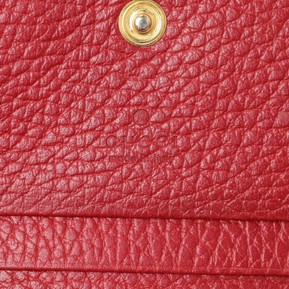 Exclusive Gucci Red Pebbled Calfskin Marmont Card Wallet — Alternate View 9