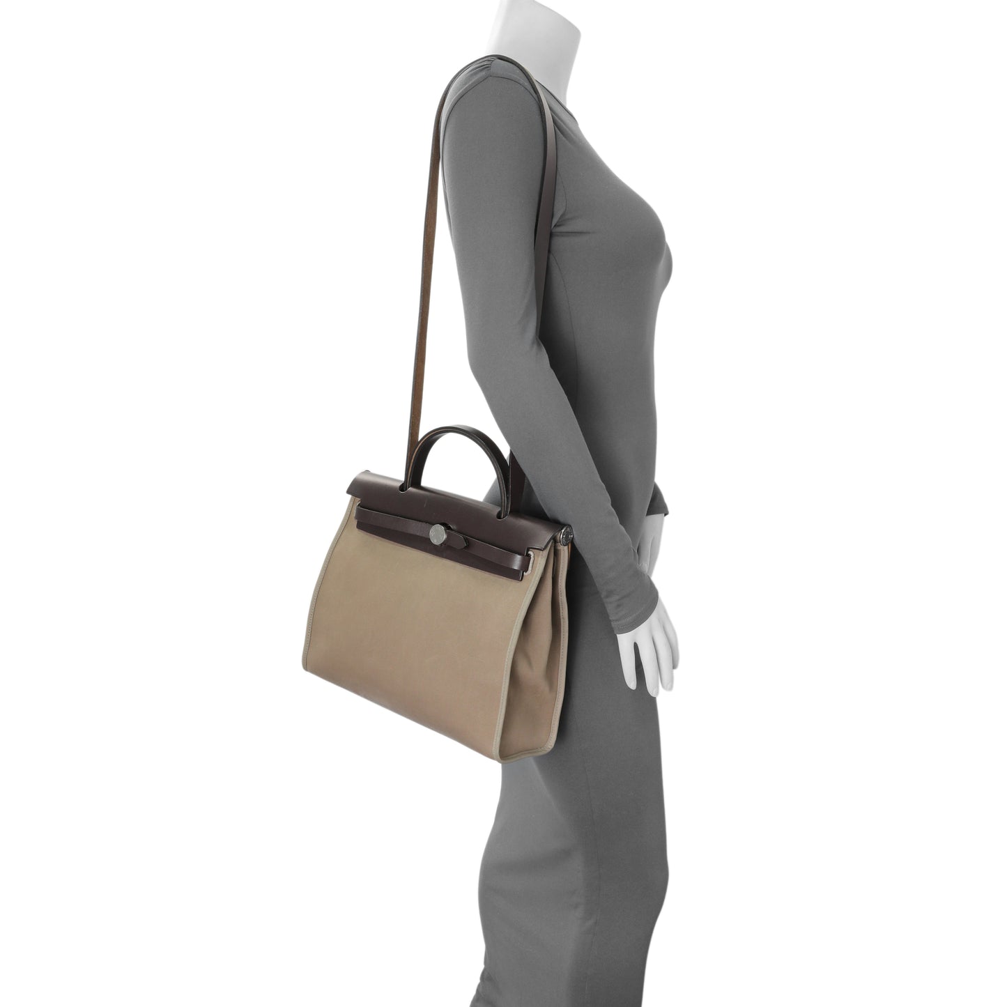Exclusive Hermes Etoupe/Ebene Herbag Zip 31 — Alternate View 12