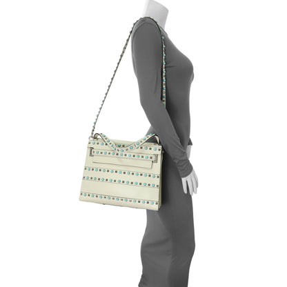 Exclusive Valentino Ivory Calfskin My Rockstud Rolling Single Handle Bag — Lifestyle View