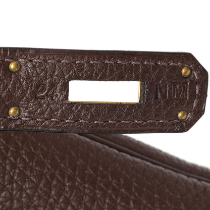 Exclusive Hermes Chocolate Togo Kelly Retourne 28 — Alternate View 10