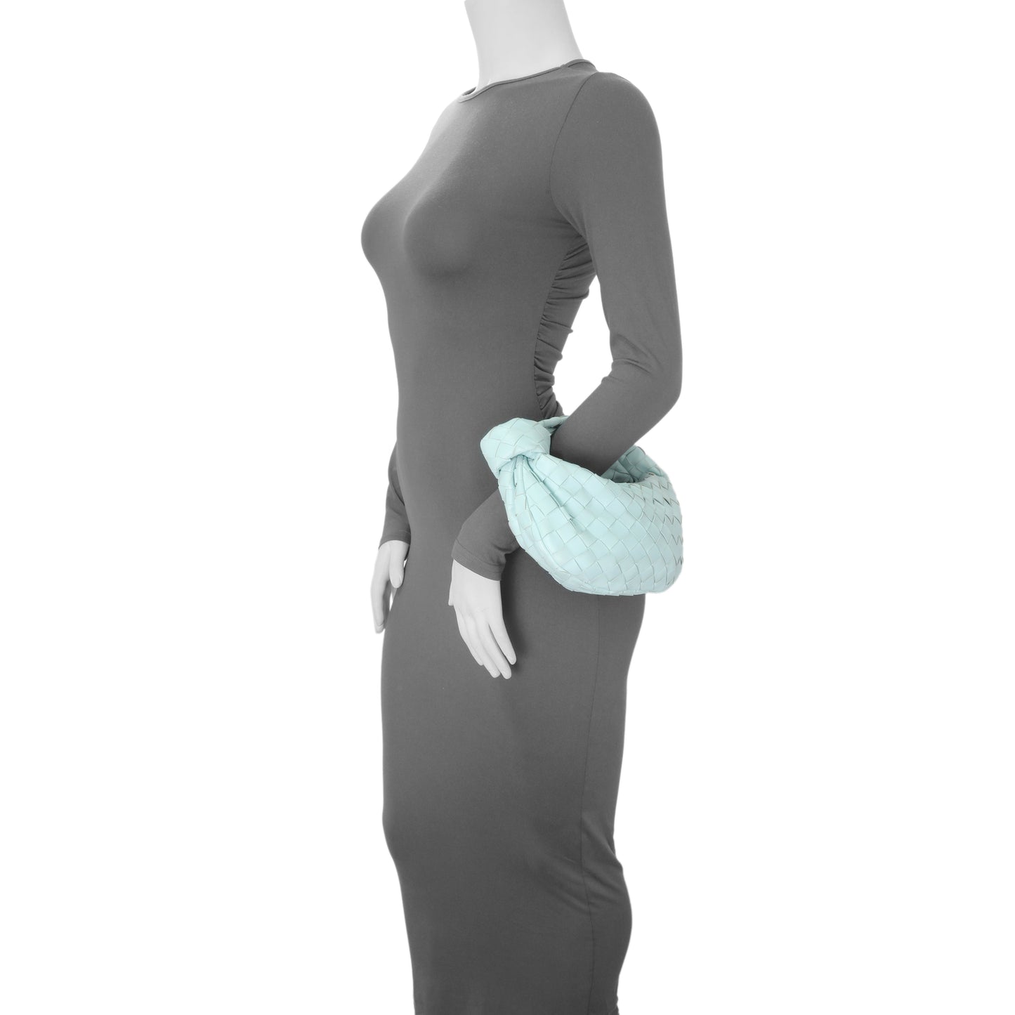 Exclusive Bottega Veneta Light Blue Nappa Intrecciato Mini Jodie — Alternate View 9