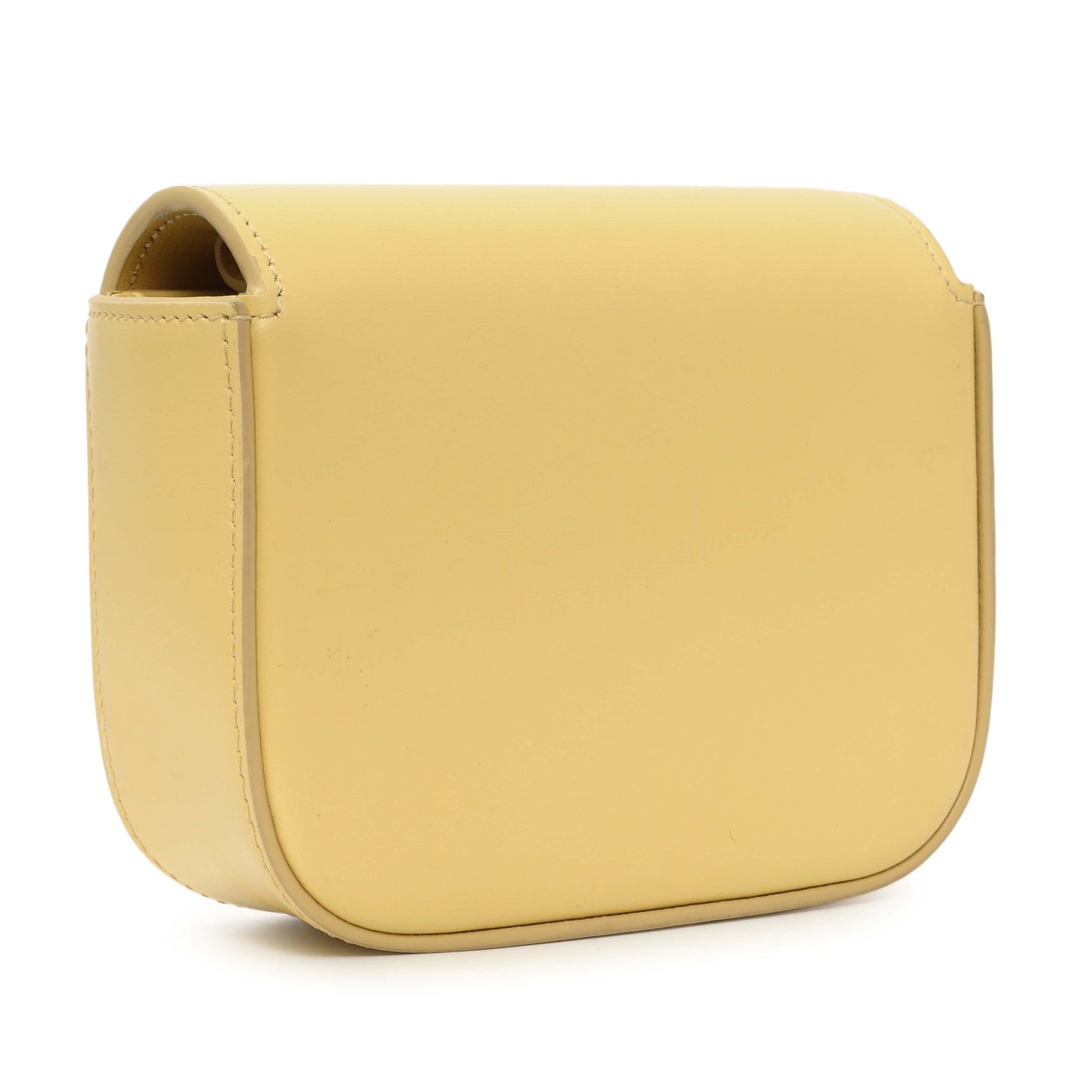 Exclusive Celine Light Yellow Shiny Calfskin Mini Claude — Back View