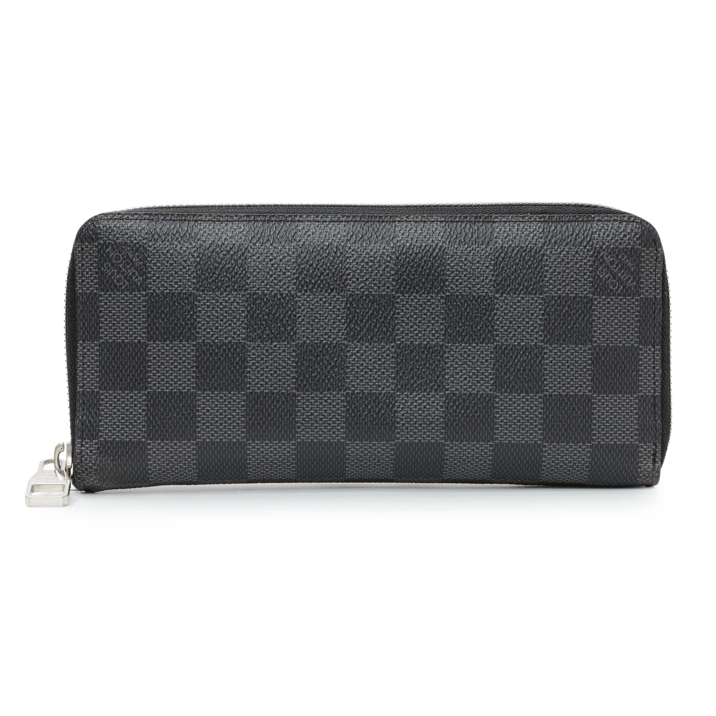 Exclusive Louis Vuitton Damier Graphite Vertical Zippy Wallet — Front View