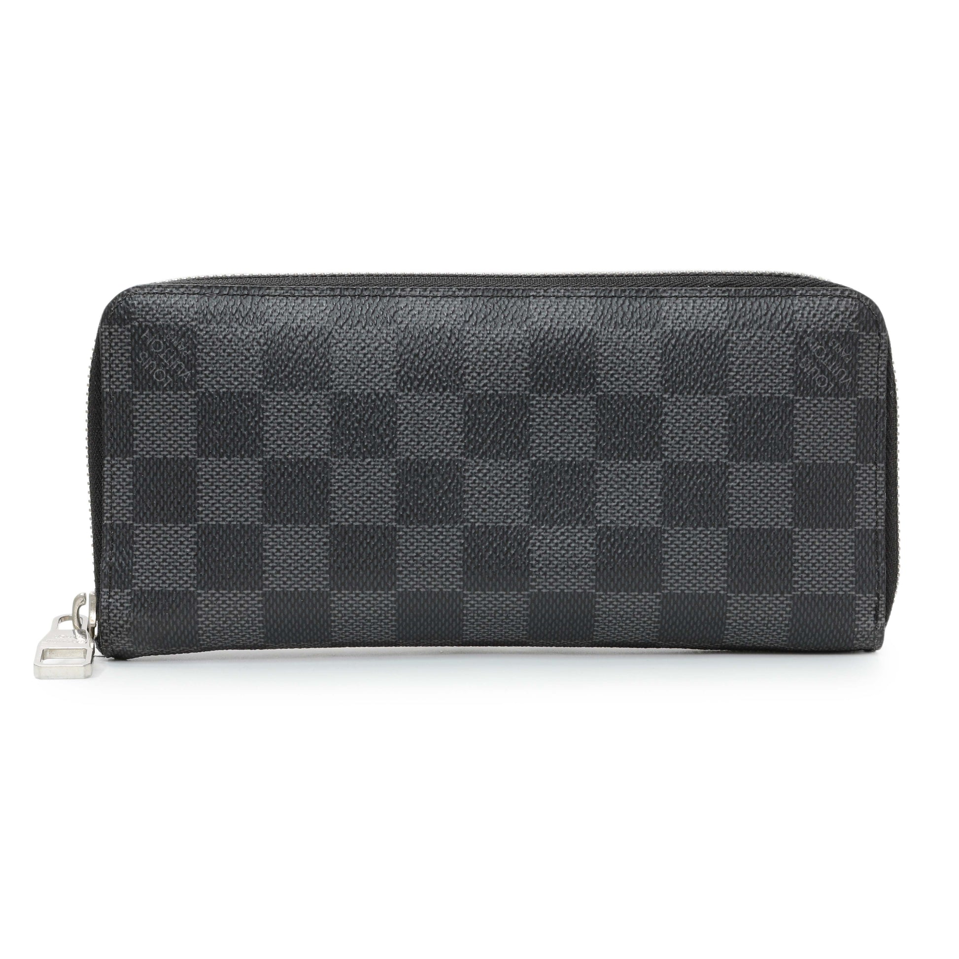 Exclusive Louis Vuitton Damier Graphite Vertical Zippy Wallet — Front View