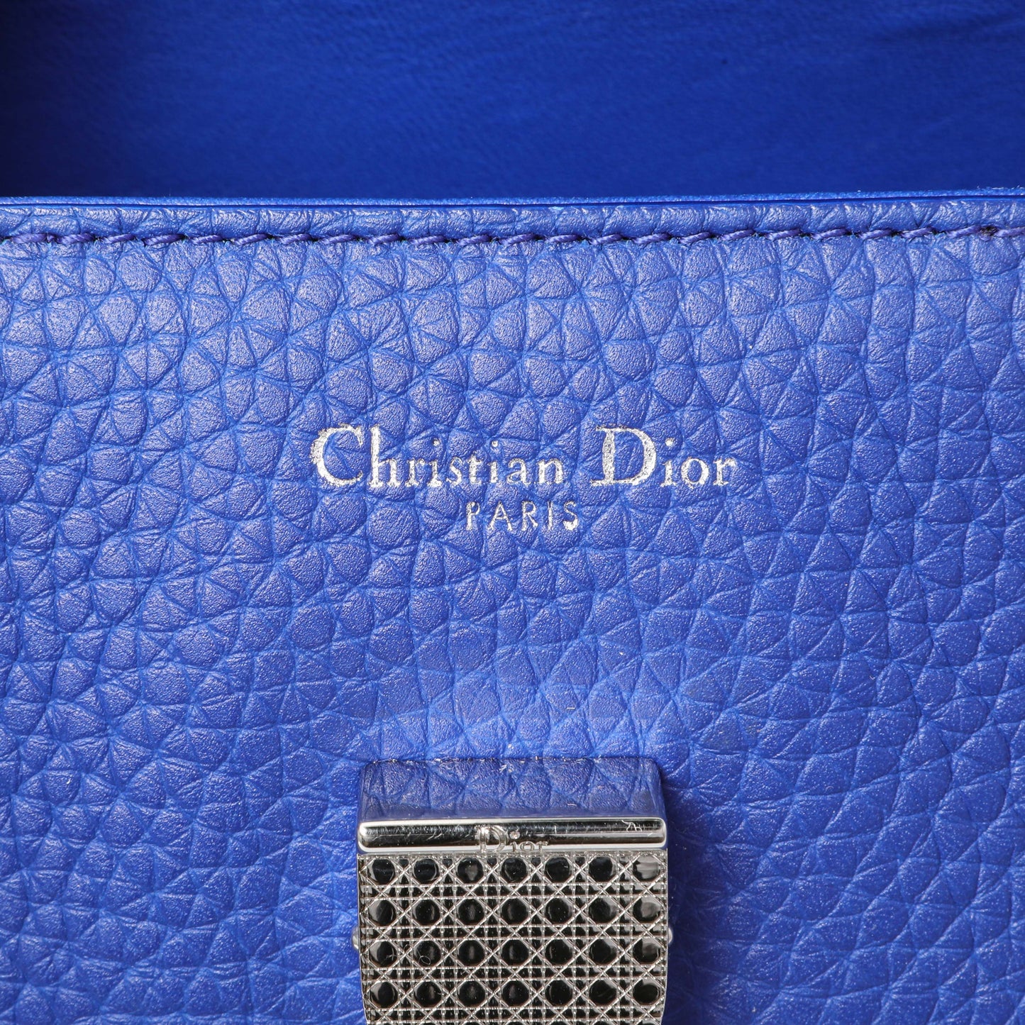 Exclusive Christian Dior Blue Bullcalf Medium Diorever Flap — Alternate View 12