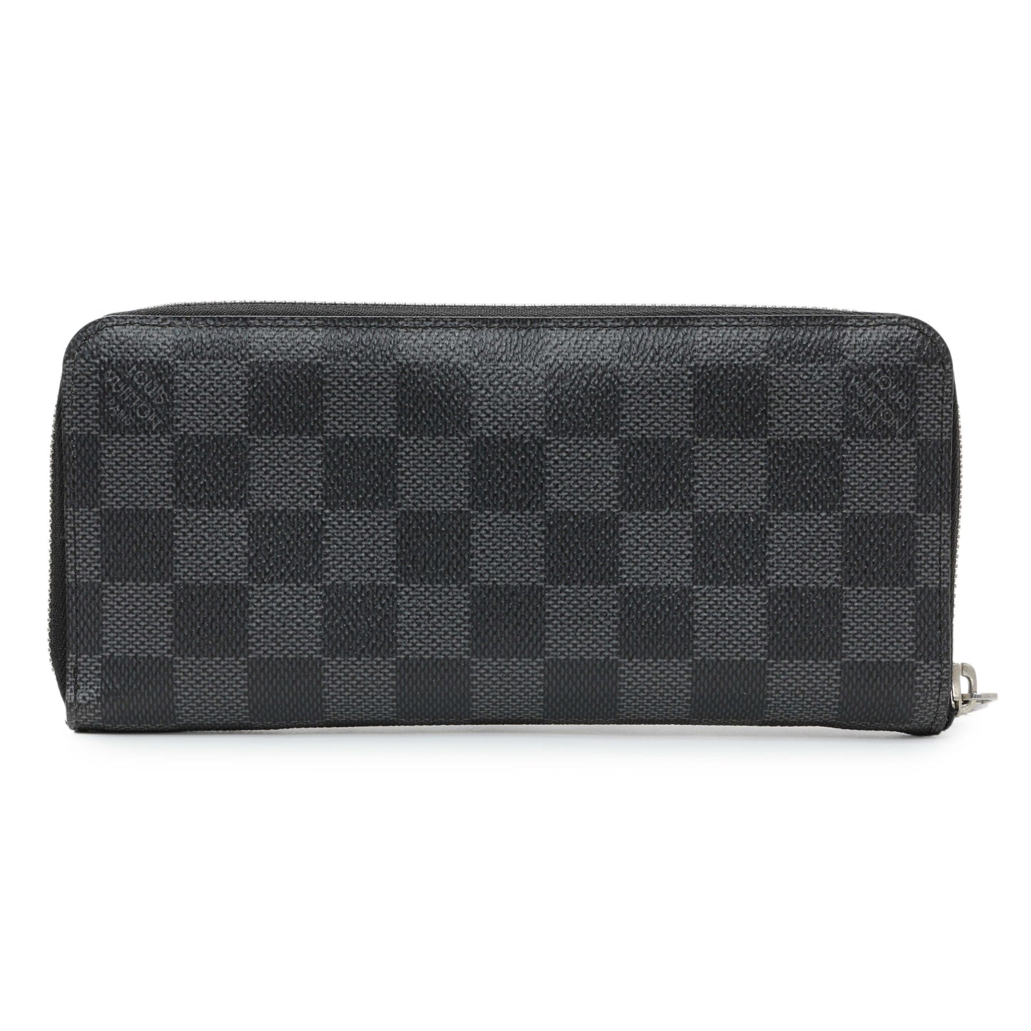 Exclusive Louis Vuitton Damier Graphite Vertical Zippy Wallet — Side View