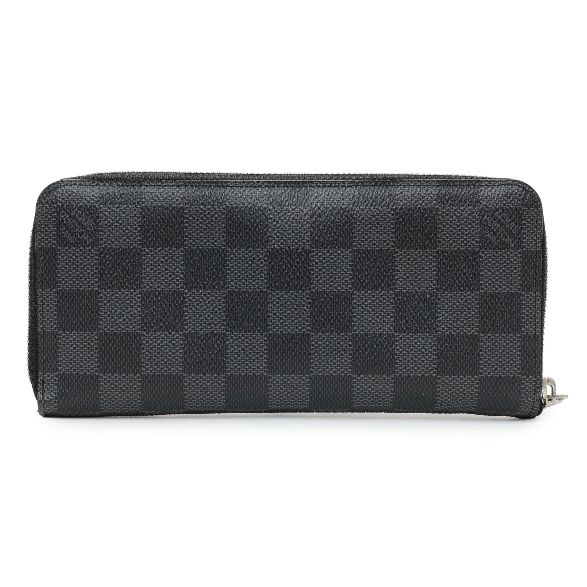 Exclusive Louis Vuitton Damier Graphite Vertical Zippy Wallet — Side View