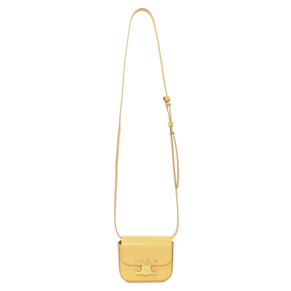 Exclusive Celine Light Yellow Shiny Calfskin Mini Claude — Front View