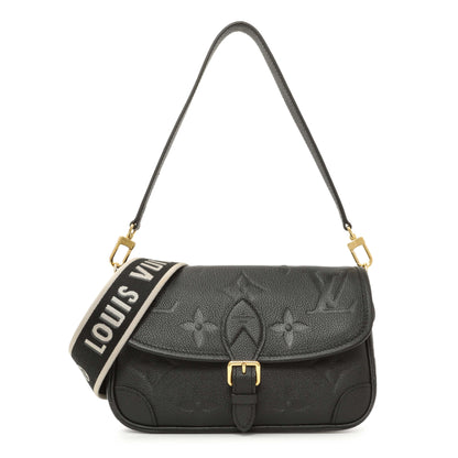 Exclusive Louis Vuitton Black Empreinte Monogram Giant Diane — Front View