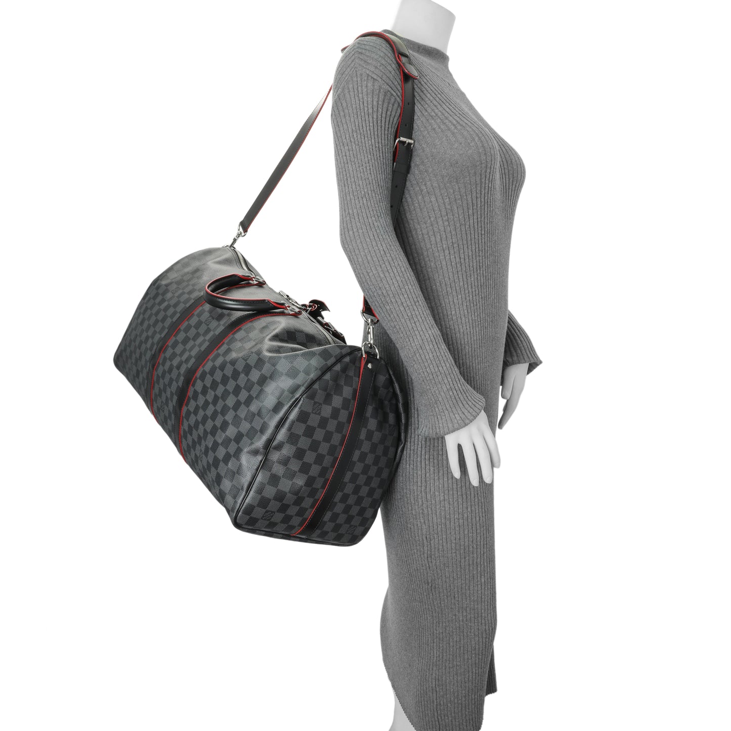 Exclusive Louis Vuitton Damier Graphite Keepall 55 Bandouliere — Alternate View 7