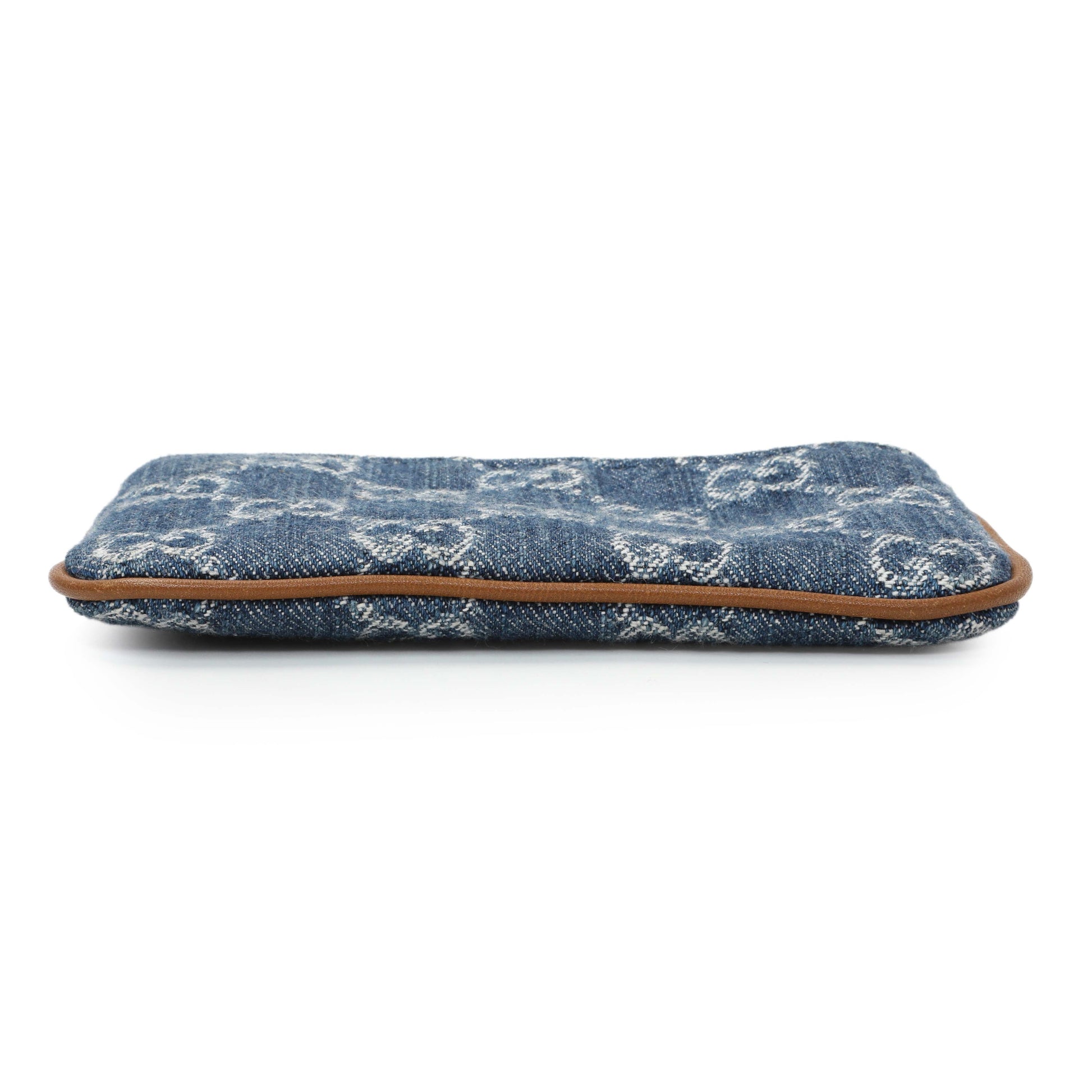 Exclusive Gucci Blue Monogram Denim Key Pouch — Back View