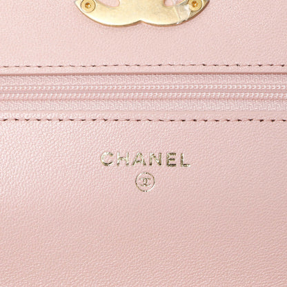 Exclusive Chanel Pink Quilted Lambskin Chanel 19 Wallet on Chain — Lifestyle View