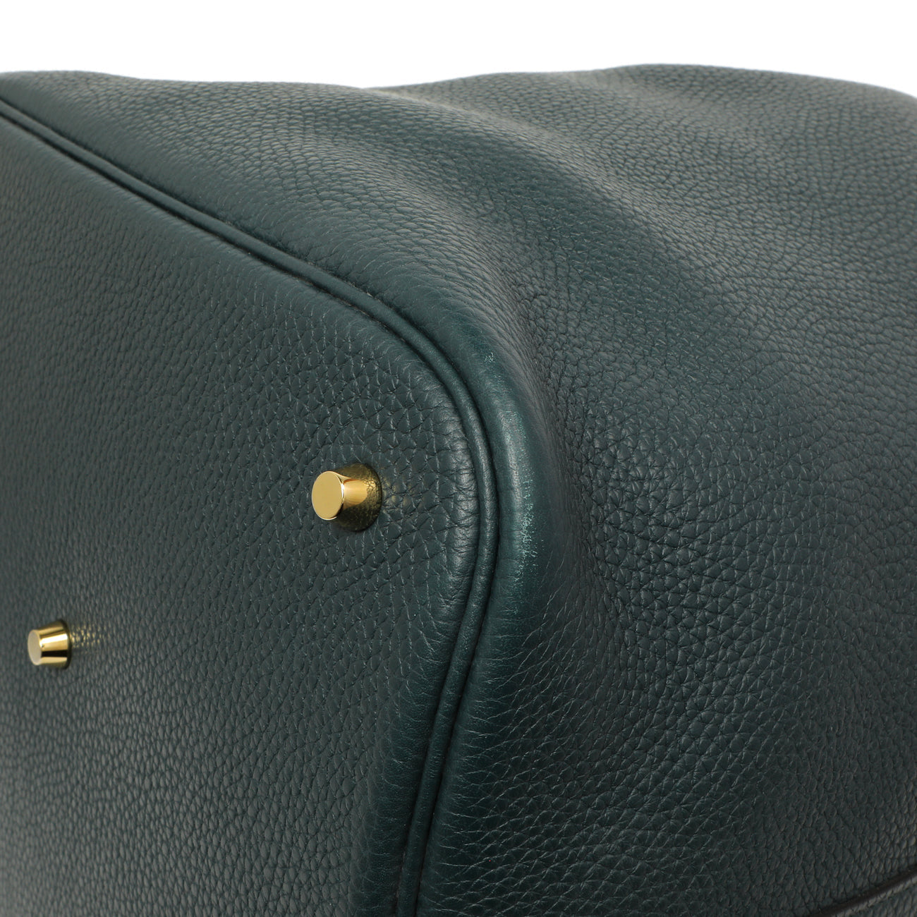 Exclusive Hermes Vert Cypress Clemence Picotin Lock 26 — Lifestyle View