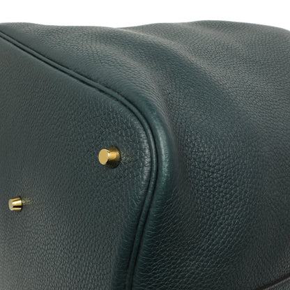 Exclusive Hermes Vert Cypress Clemence Picotin Lock 26 — Lifestyle View